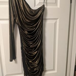 Ark & Co. Medium gold off the shoulder dress